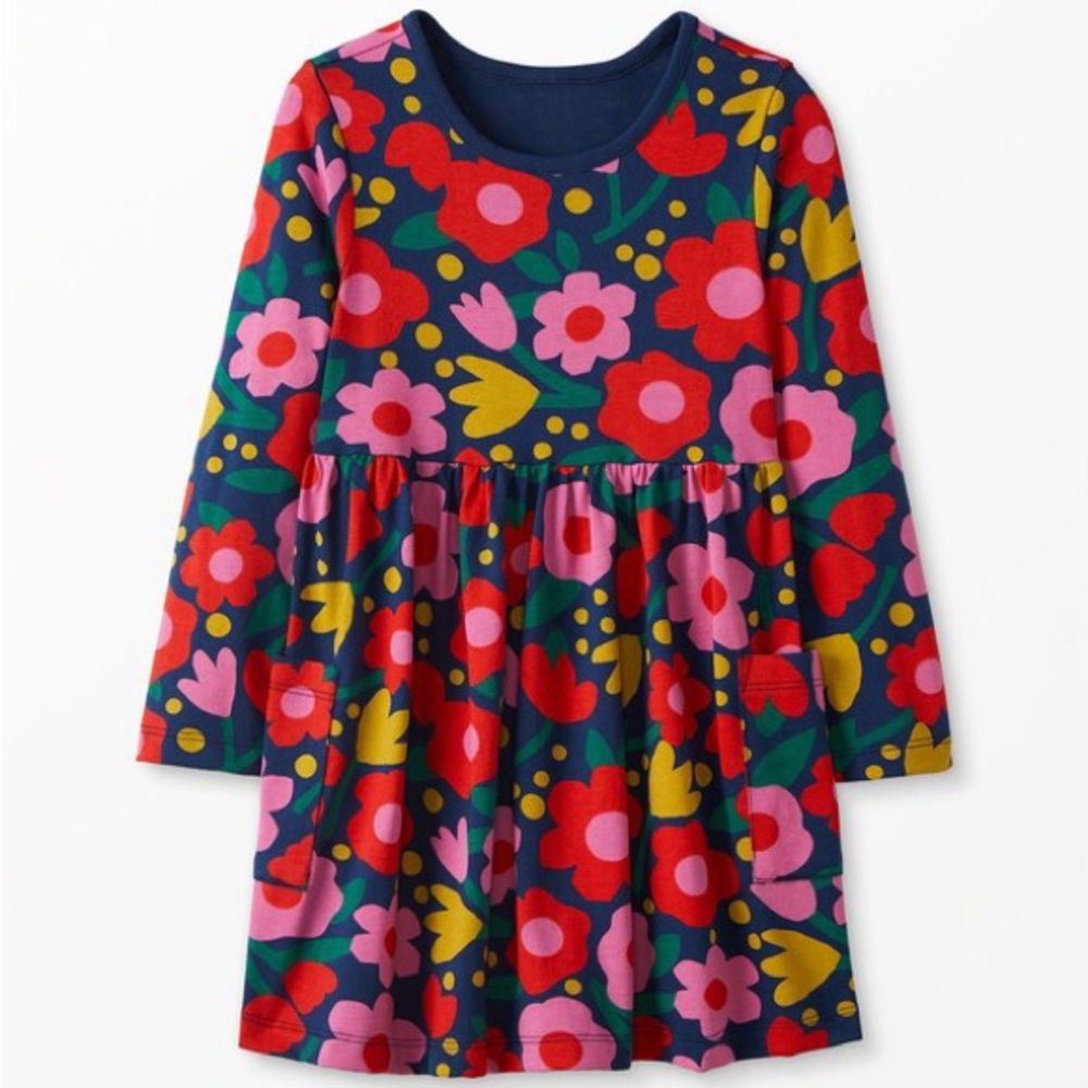 Super cute floral print pocket Hanna Andersson Dress. EUC! Size 5